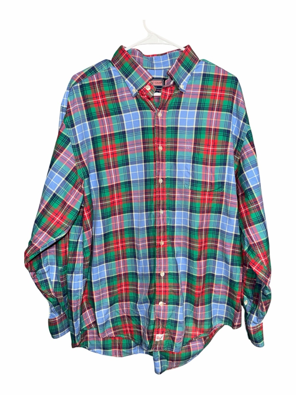 Vineyard Vines Plaid Button-Down Shirt in Red, Blue & Green